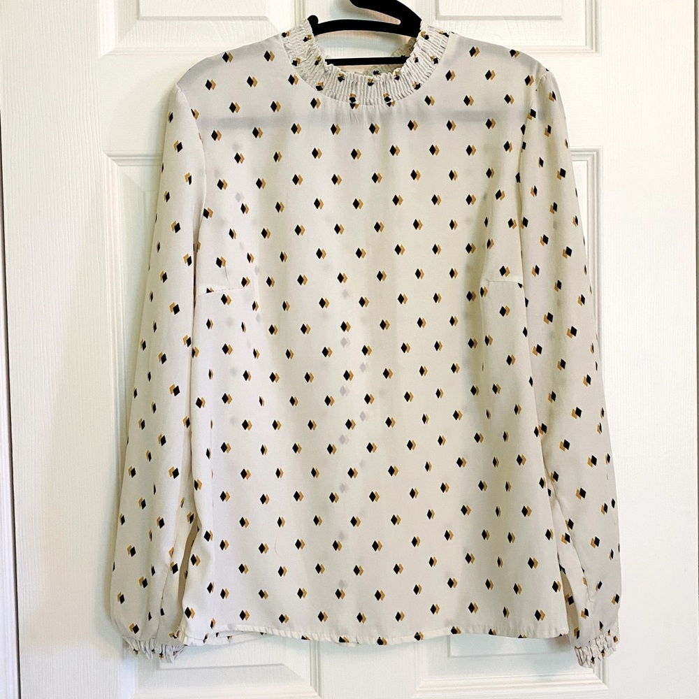 Harlequin diamond pattern blouse
